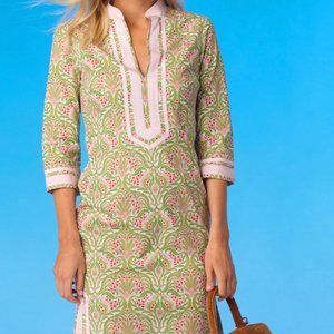 NicoBlu CAPRI SHORT TUNIC DRESS IN DELICATE FERNS